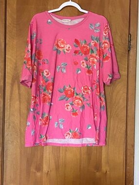 Pink Floral Short Sleeve Tee